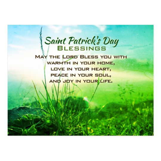 Saint Patrick's Day Blessings, Irish Prayer Postcard | Zazzle.com