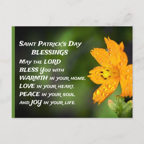 Saint Patricks Day Blessings Postcard