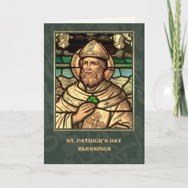Saint Patrick's Day Blessings Religious Card (Front)