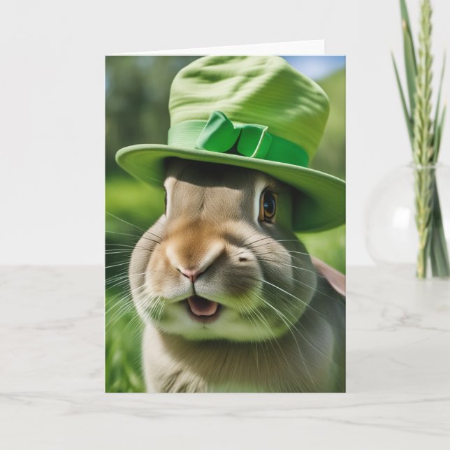 Saint Patrick's Day Bunny Card (Front)