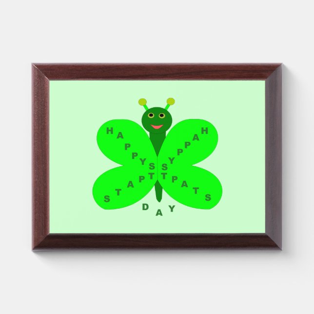Saint Patricks Day Butterfly Award Plaque (Horizontal)