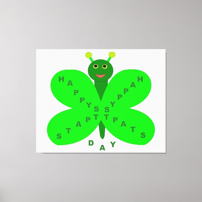 Saint Patricks Day Butterfly Canvas Print (Front)