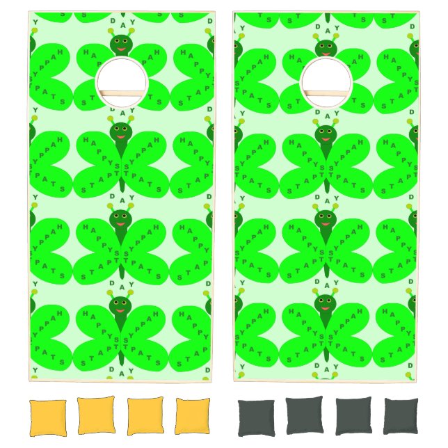 Saint Patricks Day Butterfly Cornhole Set (Set)