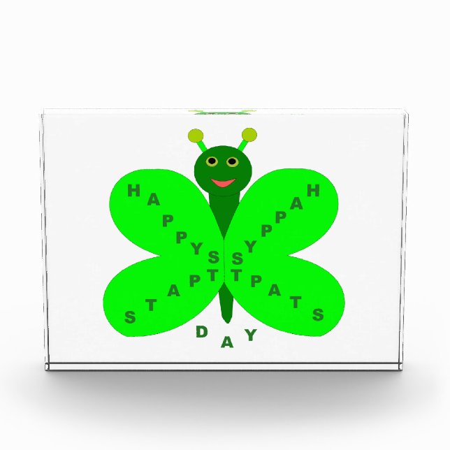 Saint Patricks Day Butterfly Custom Award (Front)