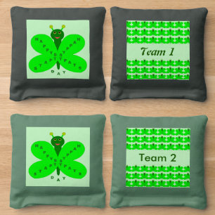 Saint Patricks Day Butterfly Custom Cornhole Bags