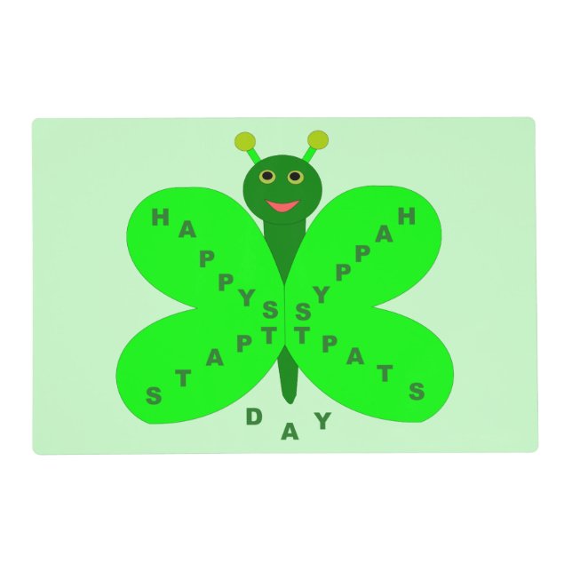 Saint Patrick's Day Butterfly Custom Placemat (Front)