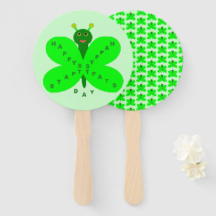 Saint Patricks Day Butterfly Hand Fan