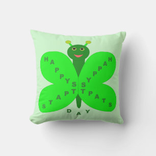 Saint Patricks Day Butterfly Outdoor Pillow