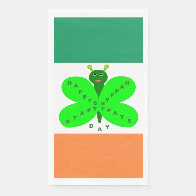 Saint Patrick's Day Butterfly Paper Napkins (Front)