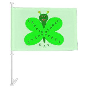 Saint Patricks Day Butterfly Personalized Car Flag