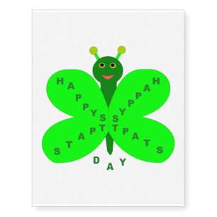 Saint Patrick's Day Butterfly Temporary Tattoo