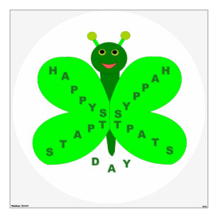 Saint Patricks Day Butterfly Wall Decal