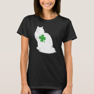 Saint Patrick's Day Cat Funny Ragdoll Shamrock Gif T-Shirt