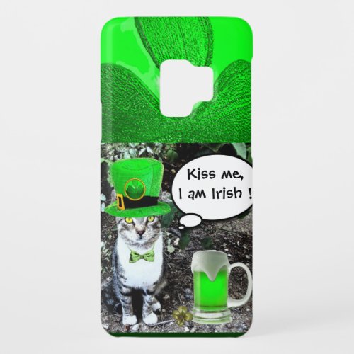 SAINT PATRICKS DAY CAT WITH GREEN IRISH BEER Case_Mate SAMSUNG GALAXY S9 CASE