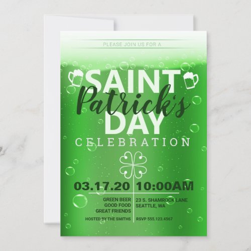 Saint Patricks Day Celebration Party Invitation