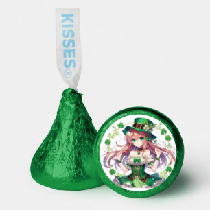 Saint Patrick's Day clover anime girl Hershey®'s Kisses®