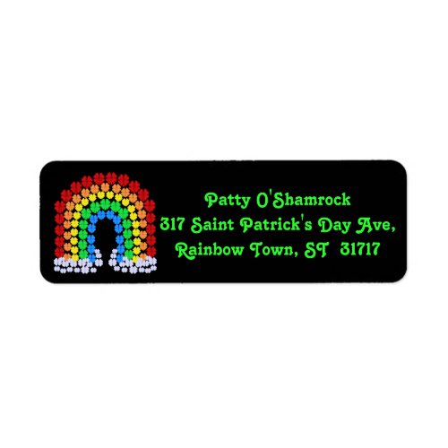 Saint Patricks Day Clover Rainbow Label