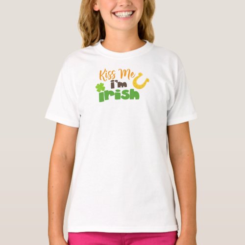 Saint Patricks Day Clovers Kiss Me Im Irish T_Shirt