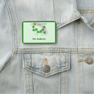 Saint Patrick's Day Clovers Top of the Morning Name Tag