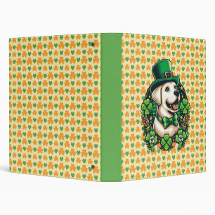 Saint Patrick's Day Cute Dog 3 Ring Binder