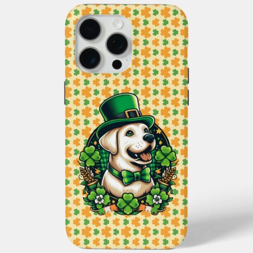 Saint Patricks Day Cute Dog iPhone 15 Pro Max Case