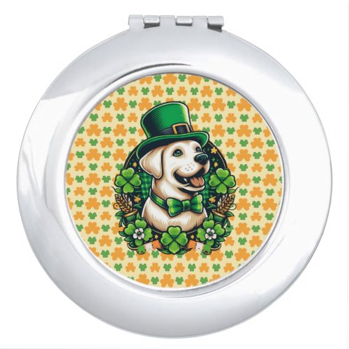 Saint Patricks Day Cute Dog Compact Mirror