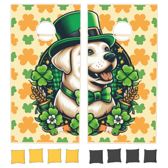 Saint Patrick's Day Cute Dog Cornhole Set (Set)
