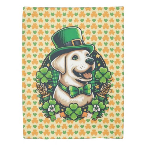 Saint Patricks Day Cute Dog Duvet Cover