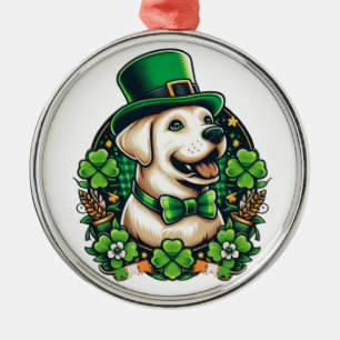 Saint Patrick's Day Cute Dog Metal Ornament