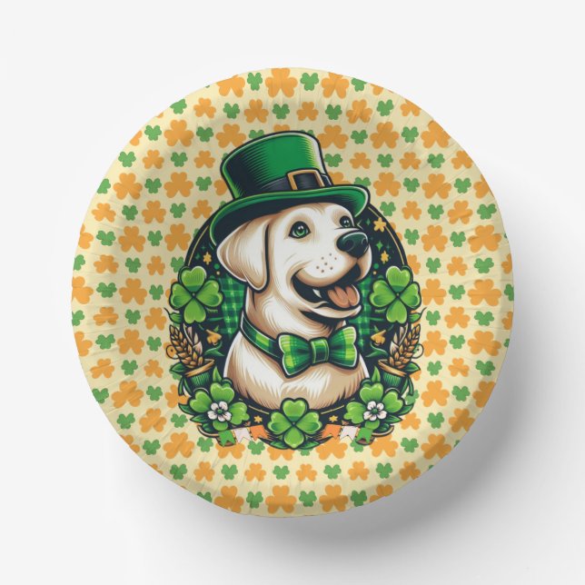 Saint Patrick's Day Cute Dog Paper Bowls (Front)