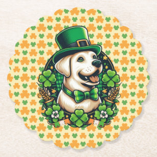 Saint Patrick's Day Cute Dog Paper Coaster