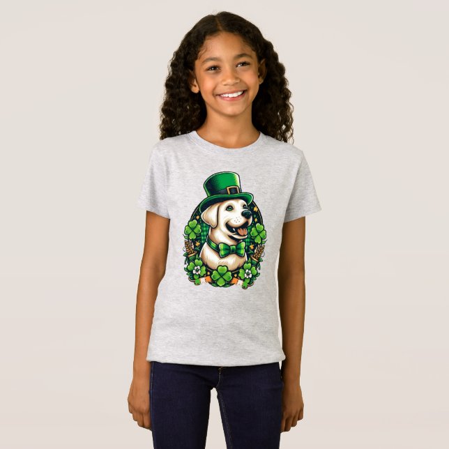 Saint Patrick's Day Cute Dog T-Shirt (Front Full)
