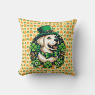Saint Patrick's Day Cute Dog Throw Pillow