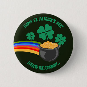 Saint Patrick's Day follow the rainbow   Button