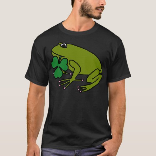 Saint Patricks Day Frog with Shamrock T_Shirt