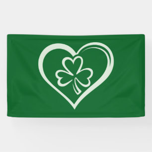 Saint Patrick's Day Funny Shamrock Heart Irish Banner