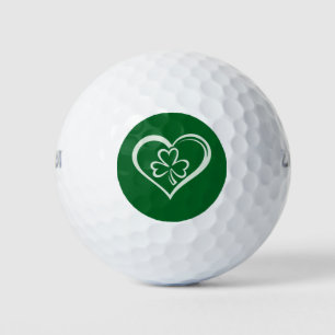 Saint Patrick's Day Funny Shamrock Heart Irish  Golf Balls