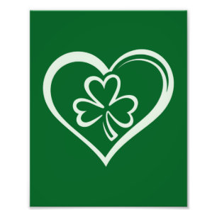 Saint Patrick's Day Funny Shamrock Heart Irish Photo Print