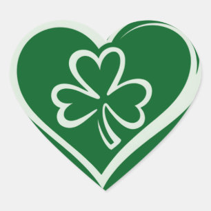 Saint Patrick's Day Funny Shamrock Heart Irish Sticker
