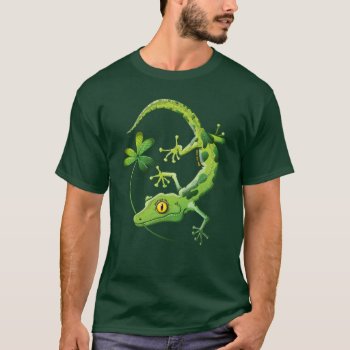 Saint Patrick's Day Gecko T-shirt by ZoocoDrawingLounge at Zazzle
