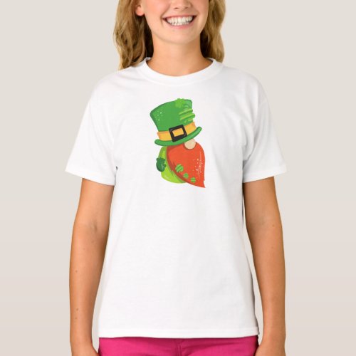Saint Patricks Day Gnome Leprechaun Hat Clovers T_Shirt