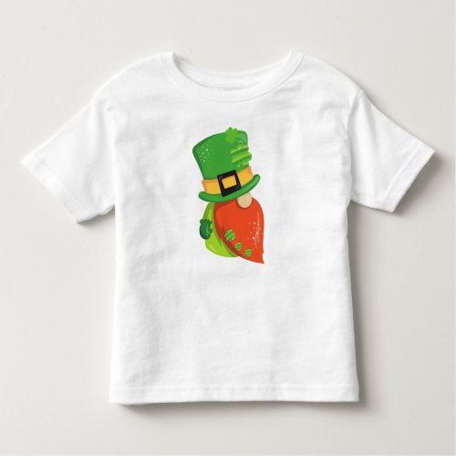 Saint Patricks Day Gnome Leprechaun Hat Clovers Toddler T_shirt