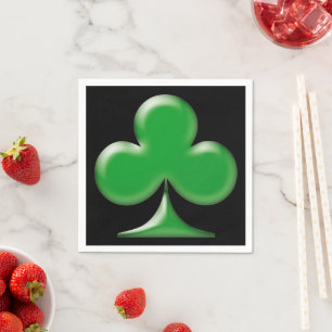 Saint Patrick's Day green black Clover Shamrock Napkins