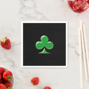 Saint Patrick's Day green black Clover Shamrock  Napkins