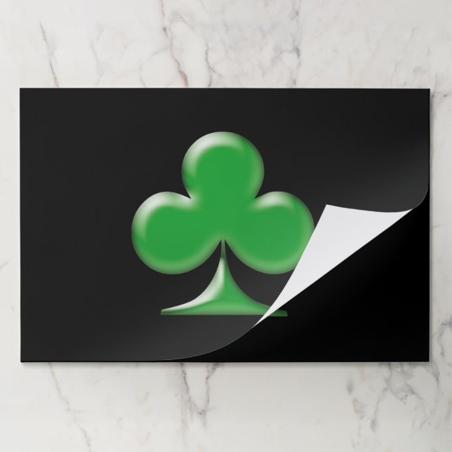 Saint Patrick's Day green black Shamrock placemats (Folded)