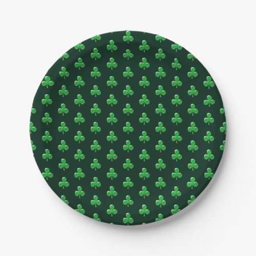 Saint Patricks Day Green Irish clover Shamrock  Paper Plates