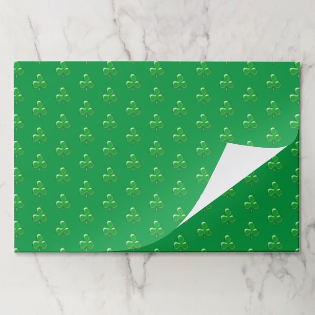 Saint Patrick's Day Green Irish Shamrock placemats (Folded)