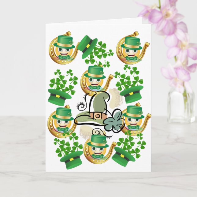 Saint Patrick's Day Greeting Card Horseshoe (Orchid)