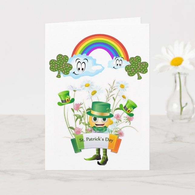Saint Patrick's Day Greeting Card Rainbow (Small Plant)
