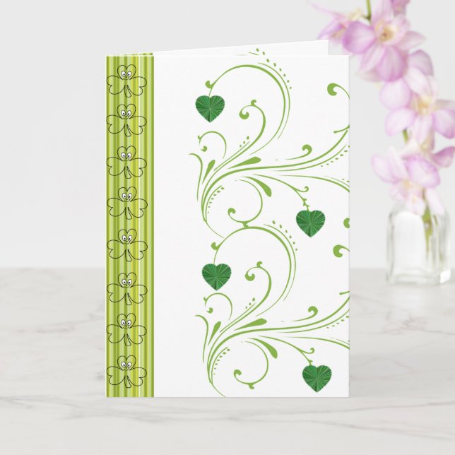 Saint Patrick's Day Greeting Card Shamrock Floral (Orchid)